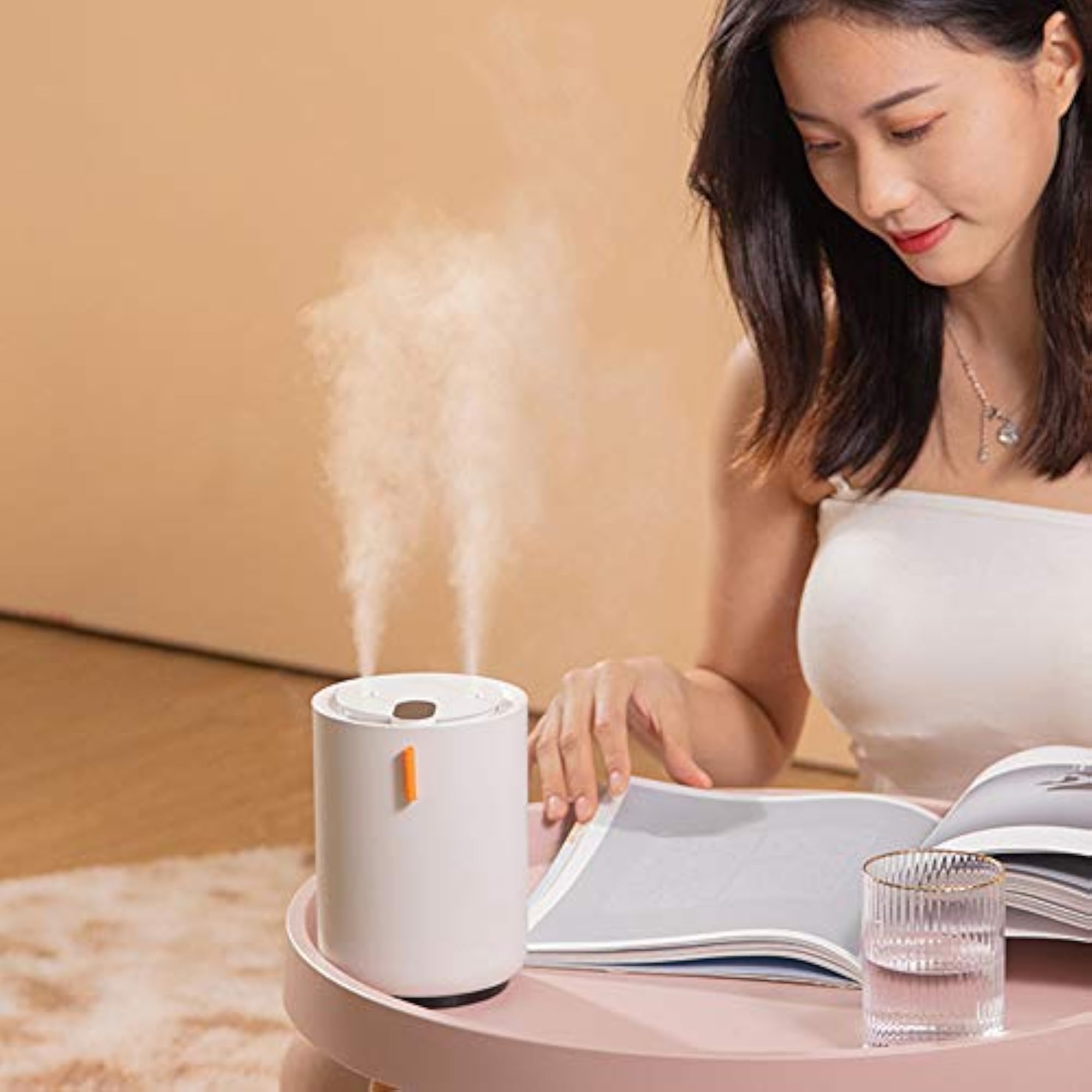 Dual Spray Nozzle Diffuser Humidifier with Adjustable Mist Modes